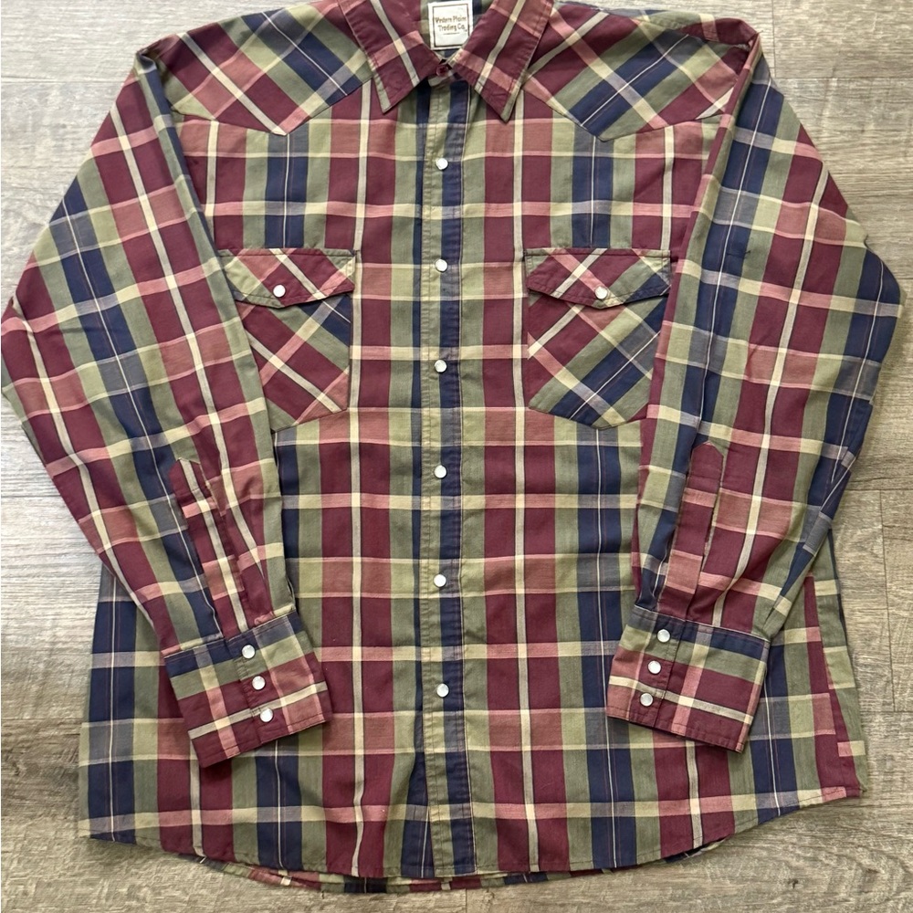 Western Plains Trading Co Plaid Pearl Snap Button-Up Men's Shirt